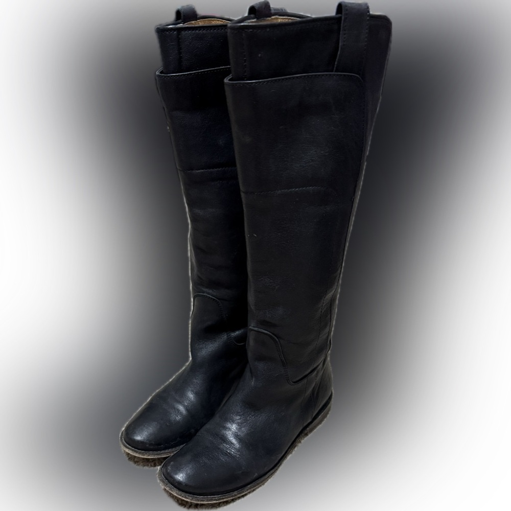 Frye Paige Women's Black Leather Riding Boots